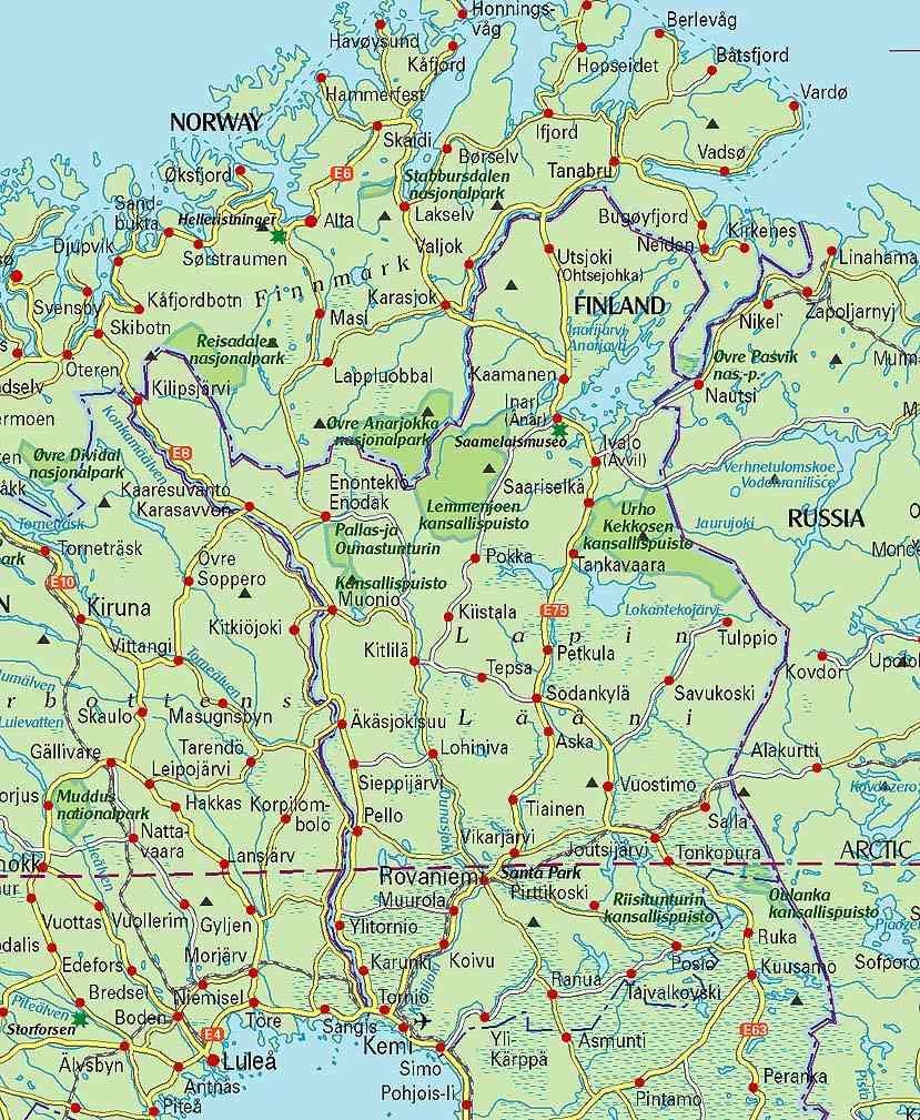 Harta Finlandei drumeții