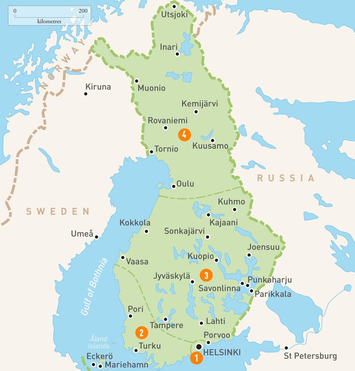 Harta Finlandei lacuri