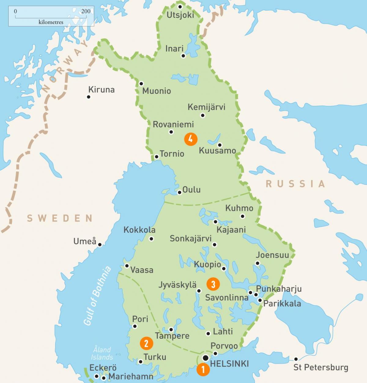 Harta Finlandei lacuri