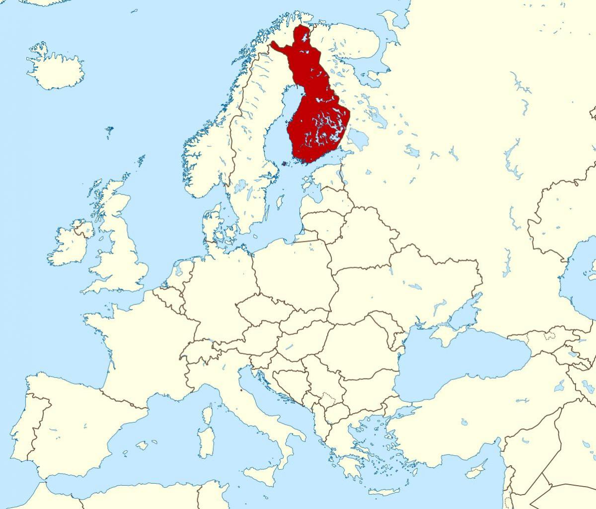 hartă a lumii care arată Finlanda