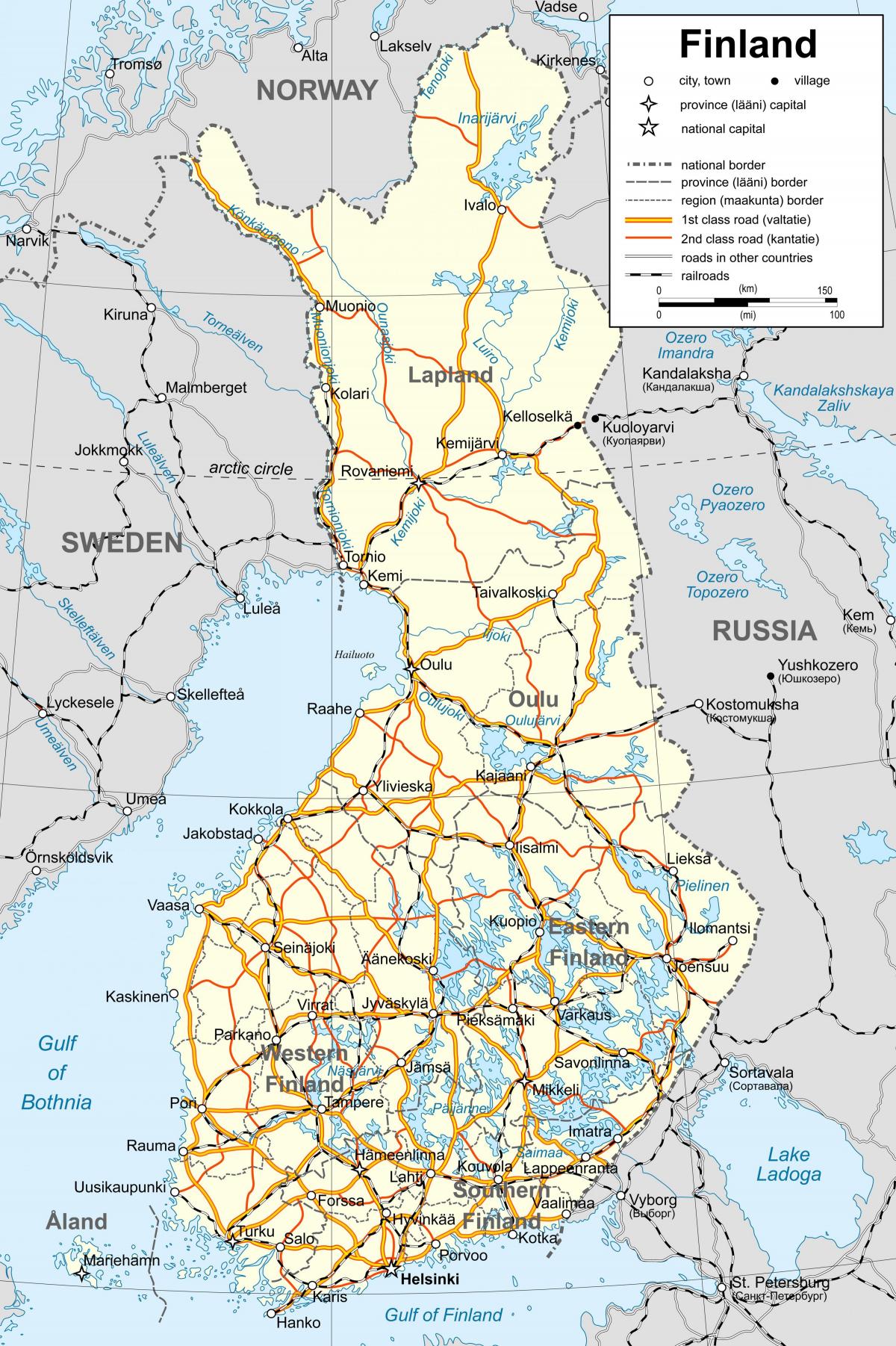 Harta Finlandei politice