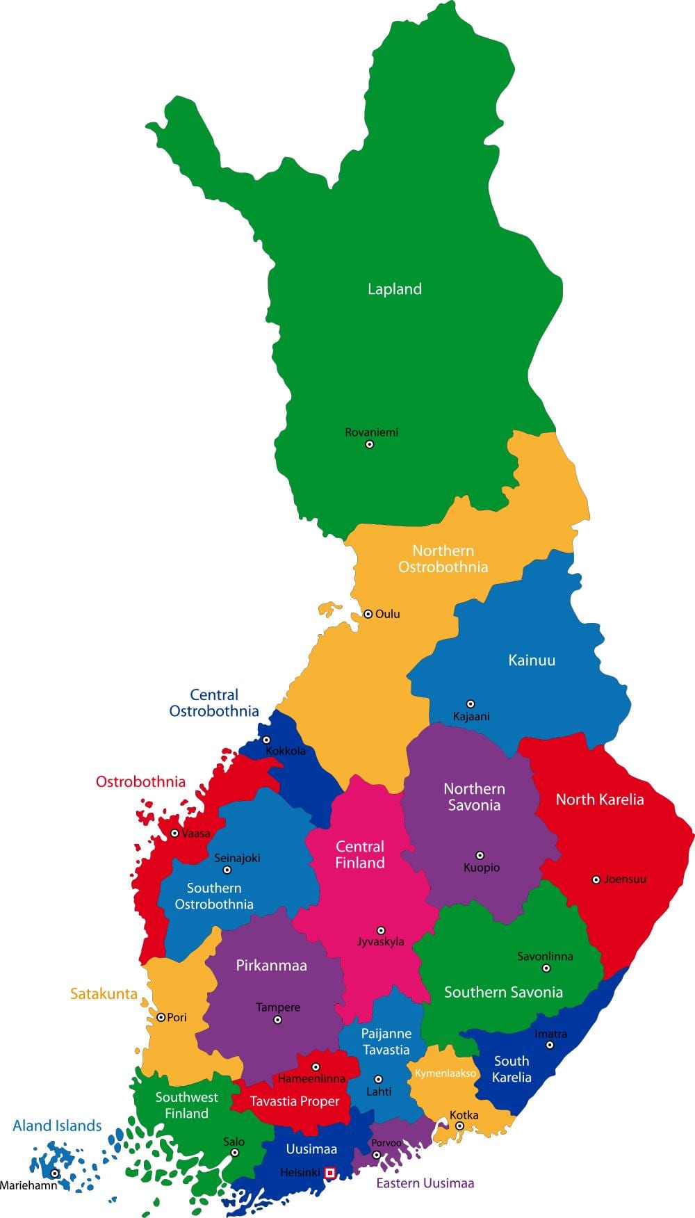 Finlanda provincii hartă