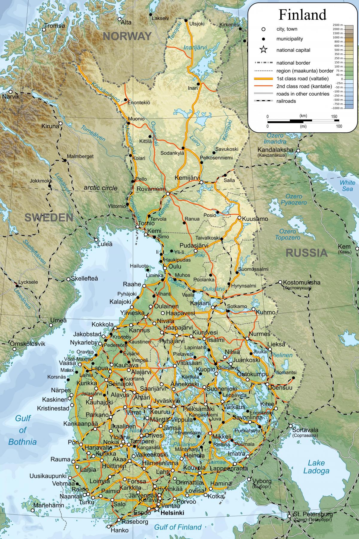 Harta detaliata harta Finlanda