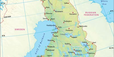 Harta Finlandei geografie