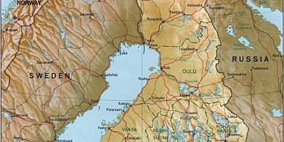 Harta Finlandei topografice
