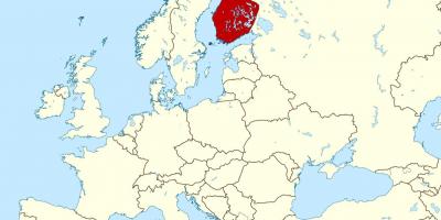 Hartă a lumii care arată Finlanda