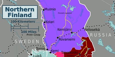 Harta nordul Finlandei